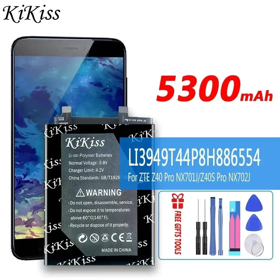 

Аккумулятор для мобильного телефона ZTE Z40 Pro NX701J Z40S Pro NX702J LI3949T44P8H886554 Z40S, 5300 мАч, высокая производительность
