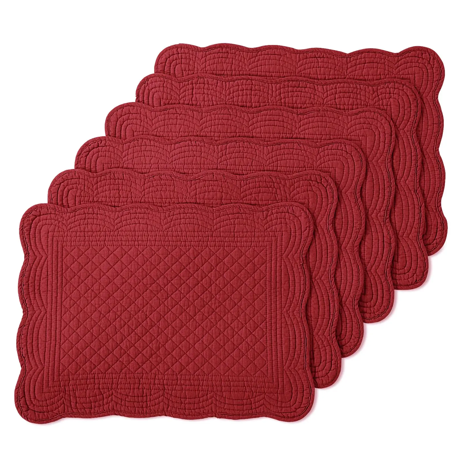 100% Cotton Quilted Placemats,Washable Cloth Table Placemats for Kitchen & Dining Table