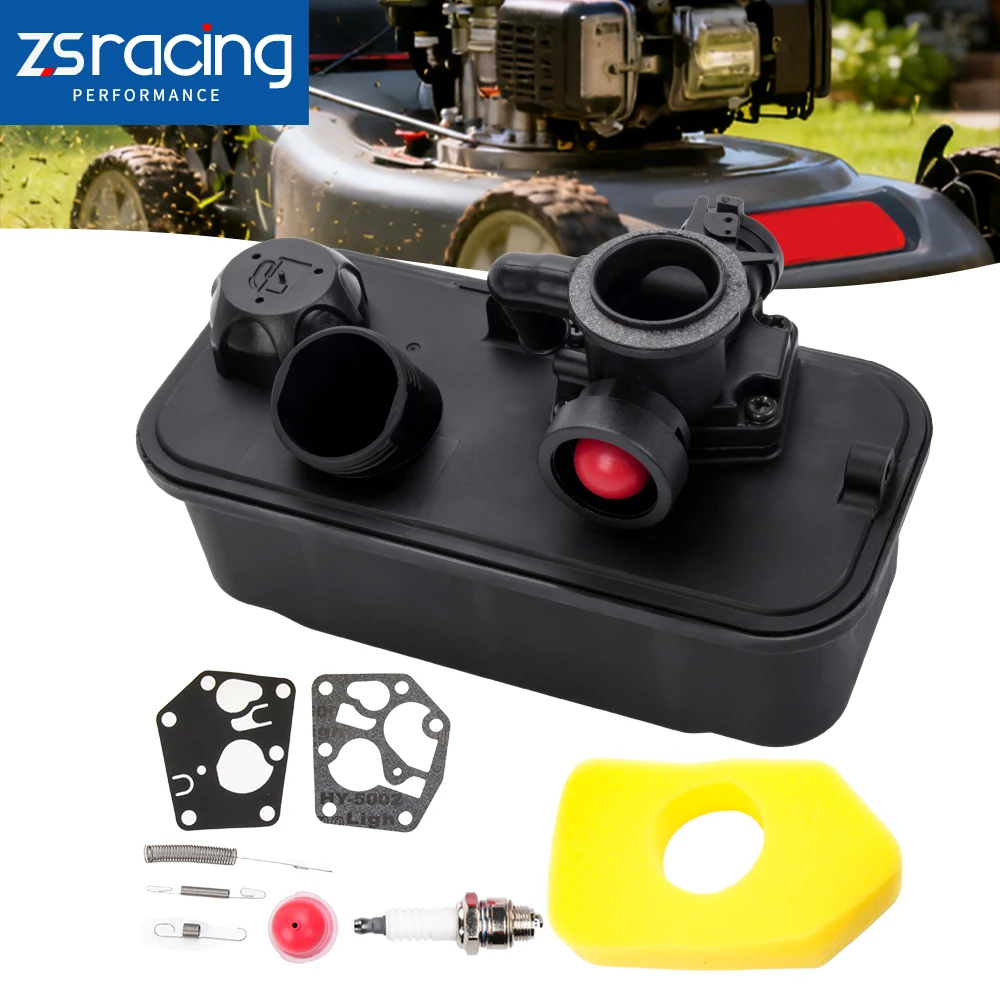 Carburetor Assembly With 494406 Fuel Tank Fits Briggs & Stratton 494406 498809 498809A Lawn Mower Small Engine Carb Kit FRG032