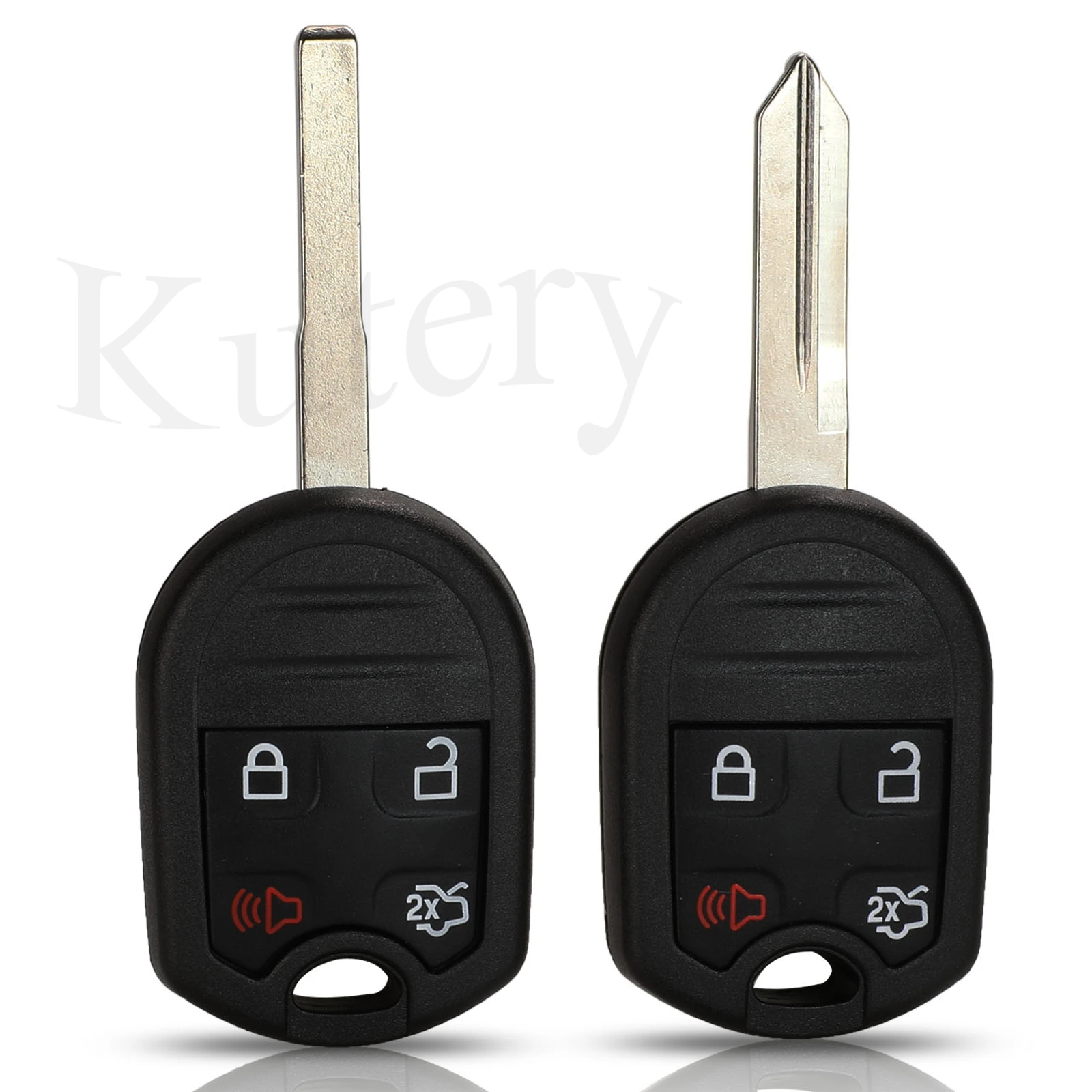 

jingyuqin 10 PCS Replacement 4 Button Car Key Shell Case Cover for Ford Focus Fiesta C Max Ka fit Mazda FO38 HU101