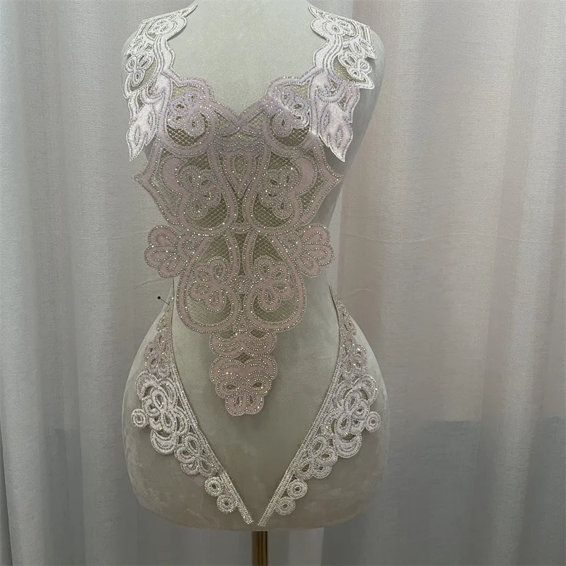 Manufacturer Direct Sales Collar New Embroidery Mesh Chest Sequin Bead Embroidery DIY Supply