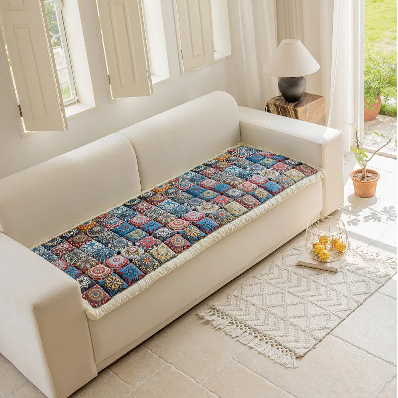 قماش غطاء أريكة على الطراز البوهيمي لعام 2025 بمرونة عالية ومضاد للانزلاق بالكامل مناسب لجميع المواسم كغطاء وسادة أريكة