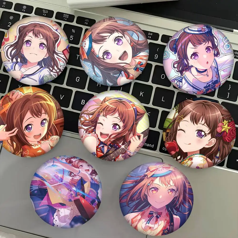 1pc Anime Girl Kasumi Toyama Cartoon Style Badge Brooches On Backpack Decoration Round Enamel Pins For Accessorys