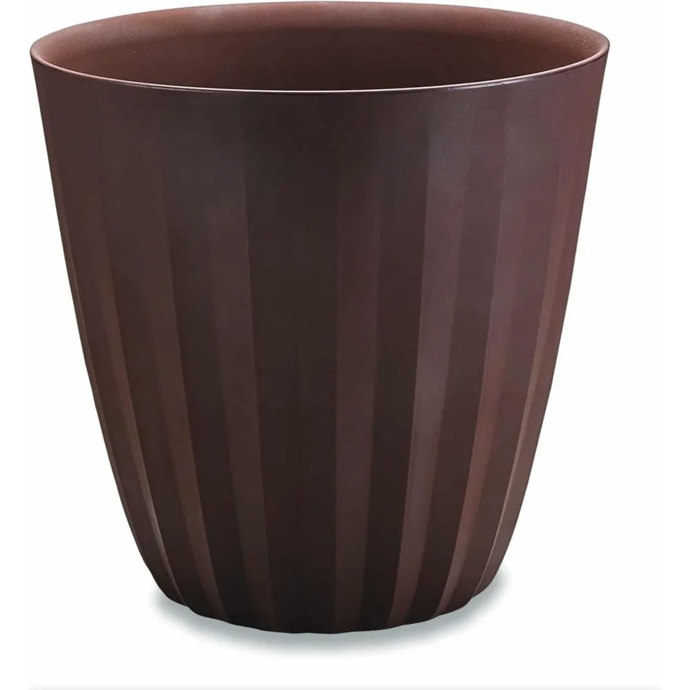 Pleat Planter, Large Outdoor Pot, 27-Inch Tall (Bark), Flower Pots