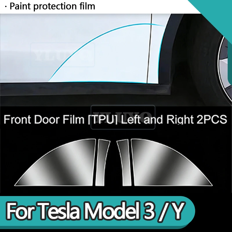 

For Tesla Model 3/Y Body Paint Scratch Protection Film TPU Invisible Car Wrap Triangle Area Sticker