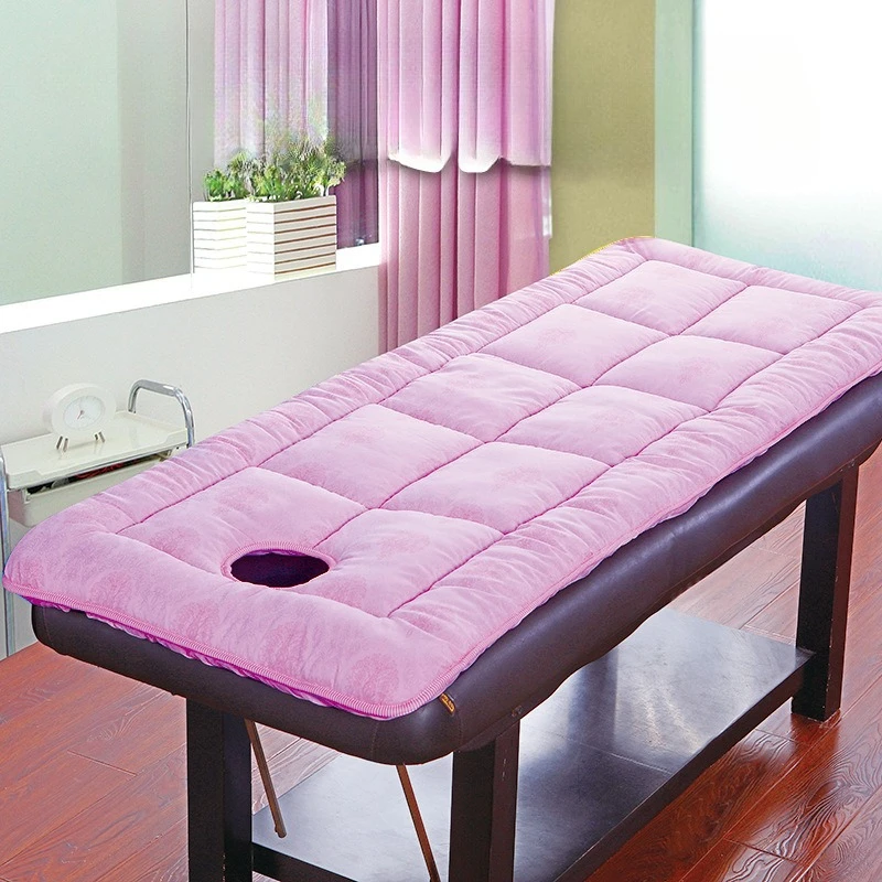 Cojín de cama grueso, acolchado antideslizante para cama de Spa, almohadilla para mesa de masaje, colchón suave con orificio para mesa de tatuaje, cama de salón de belleza
