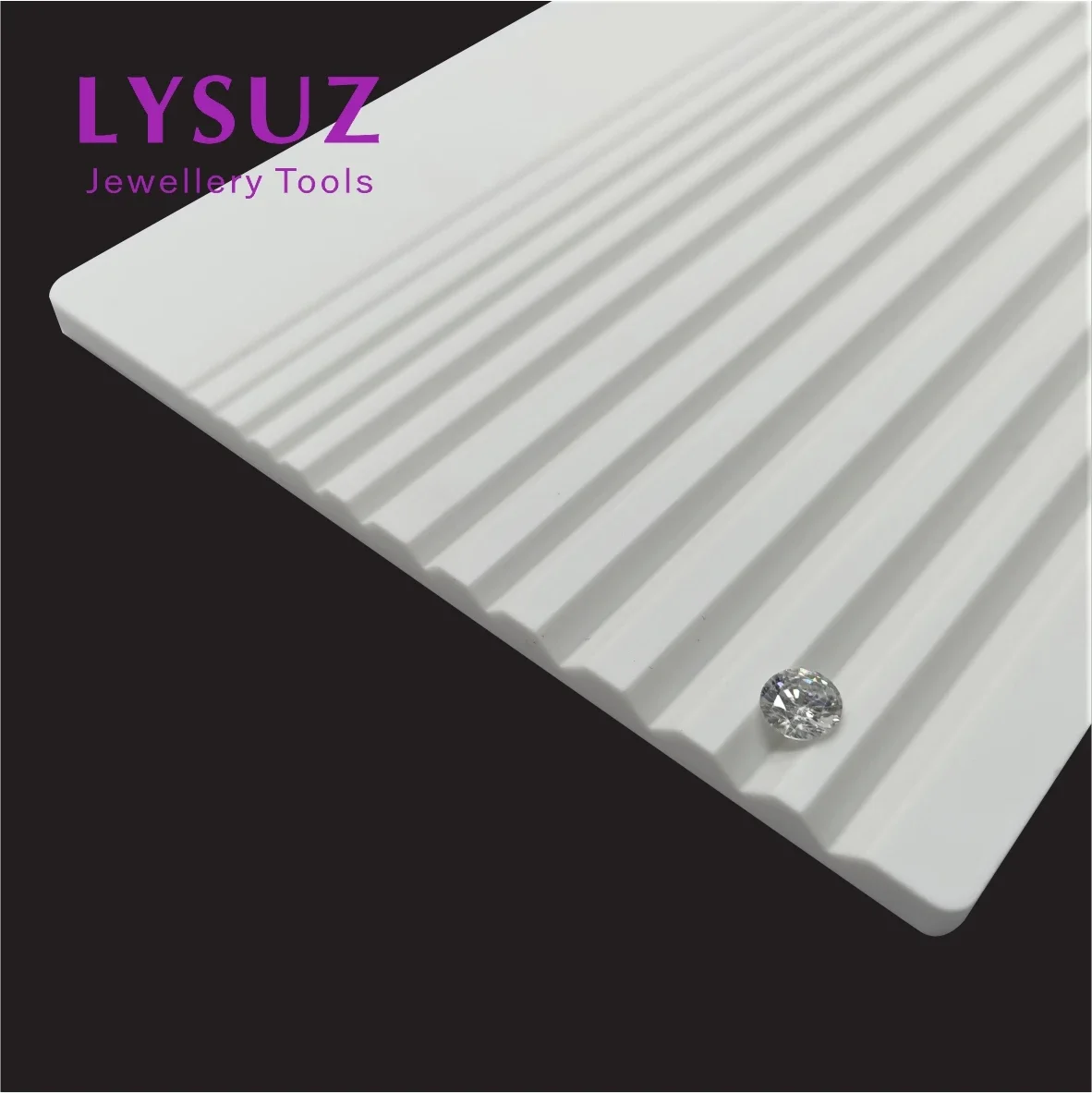 Lysuz-صينية بلاستيكية مخدد بيضاء للغاية ، فرز الأحجار الكريمة ، فرز الألوان ، أدوات أحجار كريمة ، احترافية