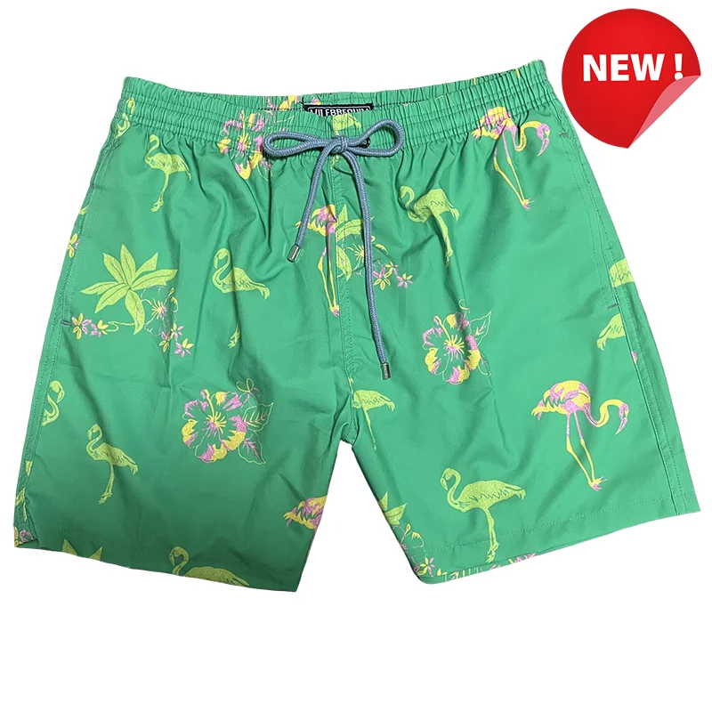 Fashion Colorful Diamond Turtle Printed Embroidered Swimming Pants Elastic Waterproof Quick Drying Beach Pants uomo Vacation