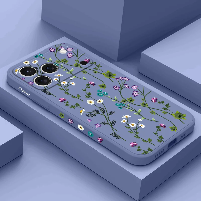 

Fresh Flower Vine Phone Case For iPhone 17 Air 16 16e 15 14 13 Plus Pro Max Mini Liquid Silicone Cover