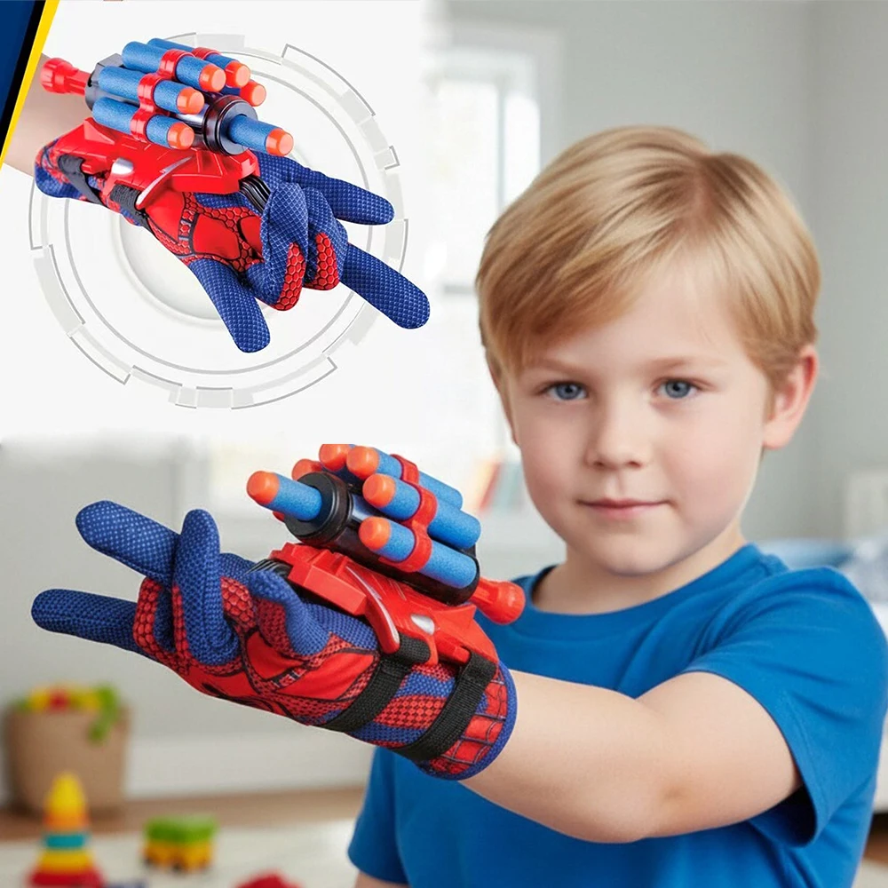 Rękawica Strzelająca Pajęczyną Avengers Spiderman Cosplay Chłopcy Superbohater Wielokrotnego Użytku Opaska na Nadgarstek Rekwizyt na Halloween Prezent na Boże Narodzenie Strój