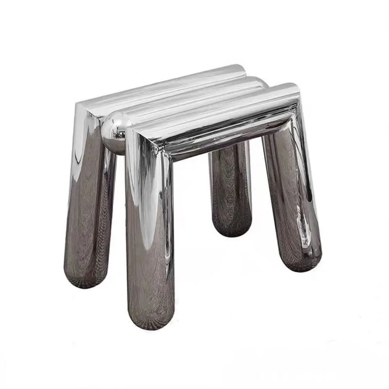 

Modern Stainless Steel Ottoman Stool Home Living Room Furniture for Home Office Hotel Apartment Bathroom Use