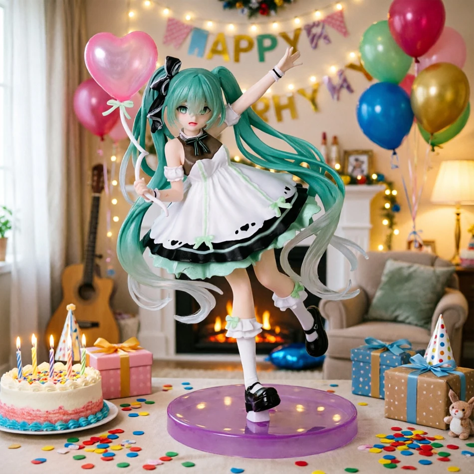 

20cm Hatsune Miku Birthday Party 2025 Figure Desktop Cute Action Figure Anime Figurine Kawaii Girl Model Toy Adorable Decorative