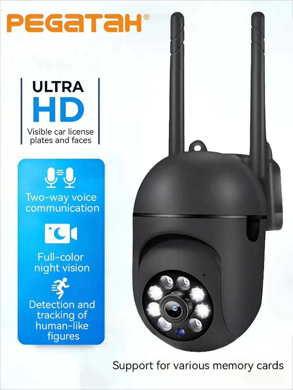 1/2/4 Cámaras de Seguridad Inalámbricas Wifi IP 2.4G PTZ con Zoom 5X, Seguimiento, Audio Bidireccional, 5MP HD, Visión Nocturna en Color, O-Kam Pro