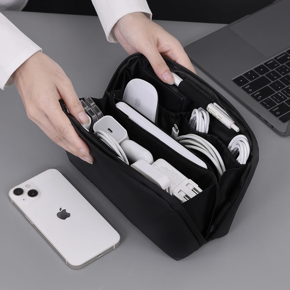 Draht USB Kabel Organizer Tasche Reise Kopfhörer Powerbank Daten Linien Lagerung Tasche Große Kapazität Maus Kabel Tasche – Detail 6
