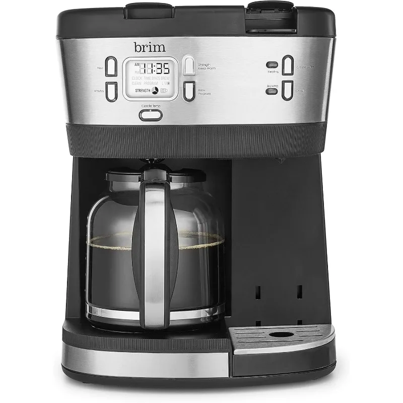 

Brim Trio Multibrew System, 12 Cup Programmable Coffee Maker, Brews a 6oz Cup of Coffee in 1-2 Minutes, Convenient Variable