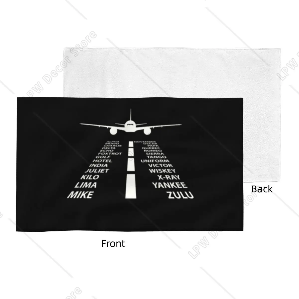 Phonetic Alphabet Pilot Airplane Towel Quick Drying Aviation Plane Fighter Soft Linen Cotton Bath Towels