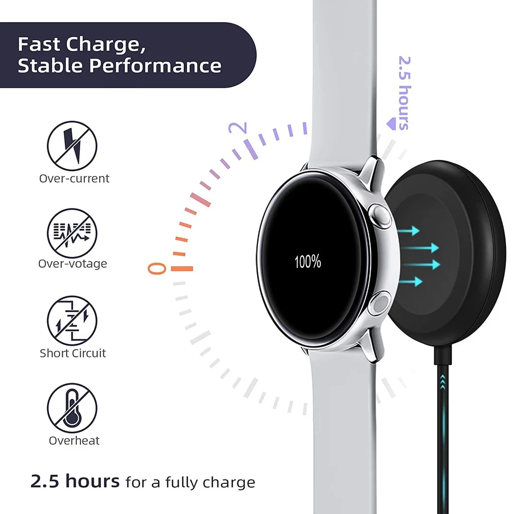 Wireless Charging Dock for Samsung Galaxy Watch 6 Classic 47mm 43mm Watch 5 Pro 4 Classic Smart Watch Magnetic Charger Stand