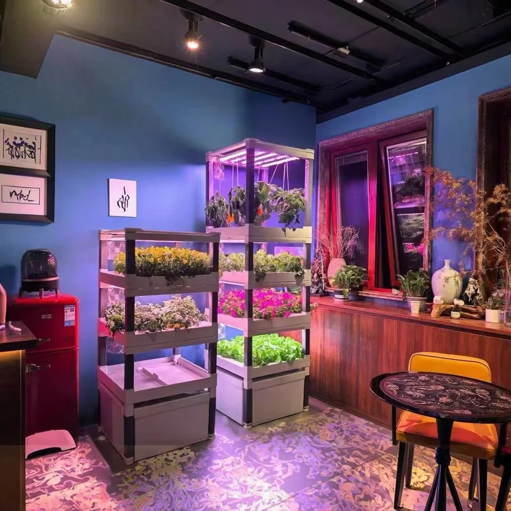 

HydroBlue App-Controlled Smart Vertical Hydroponics System 180W 62-174L Water Tank Environmental Protection Automated Indoor