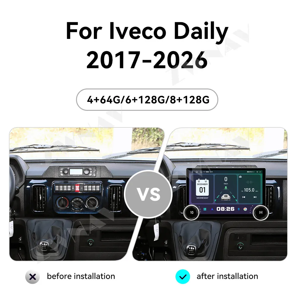 11.5 inch Touch HD Screen Android 15 For Lveco Daily 2017-2026 Multimedia Player Stereo GPS Navigation Auto Radio Heat Unit