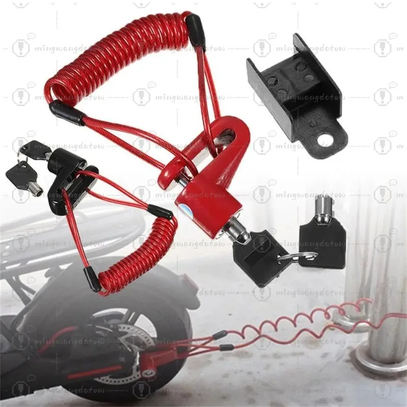 Electric scooter, bicycle, motorcycle wheel hub anti-theft lock, disc brake wire lock, disc brake lock+reminder rope