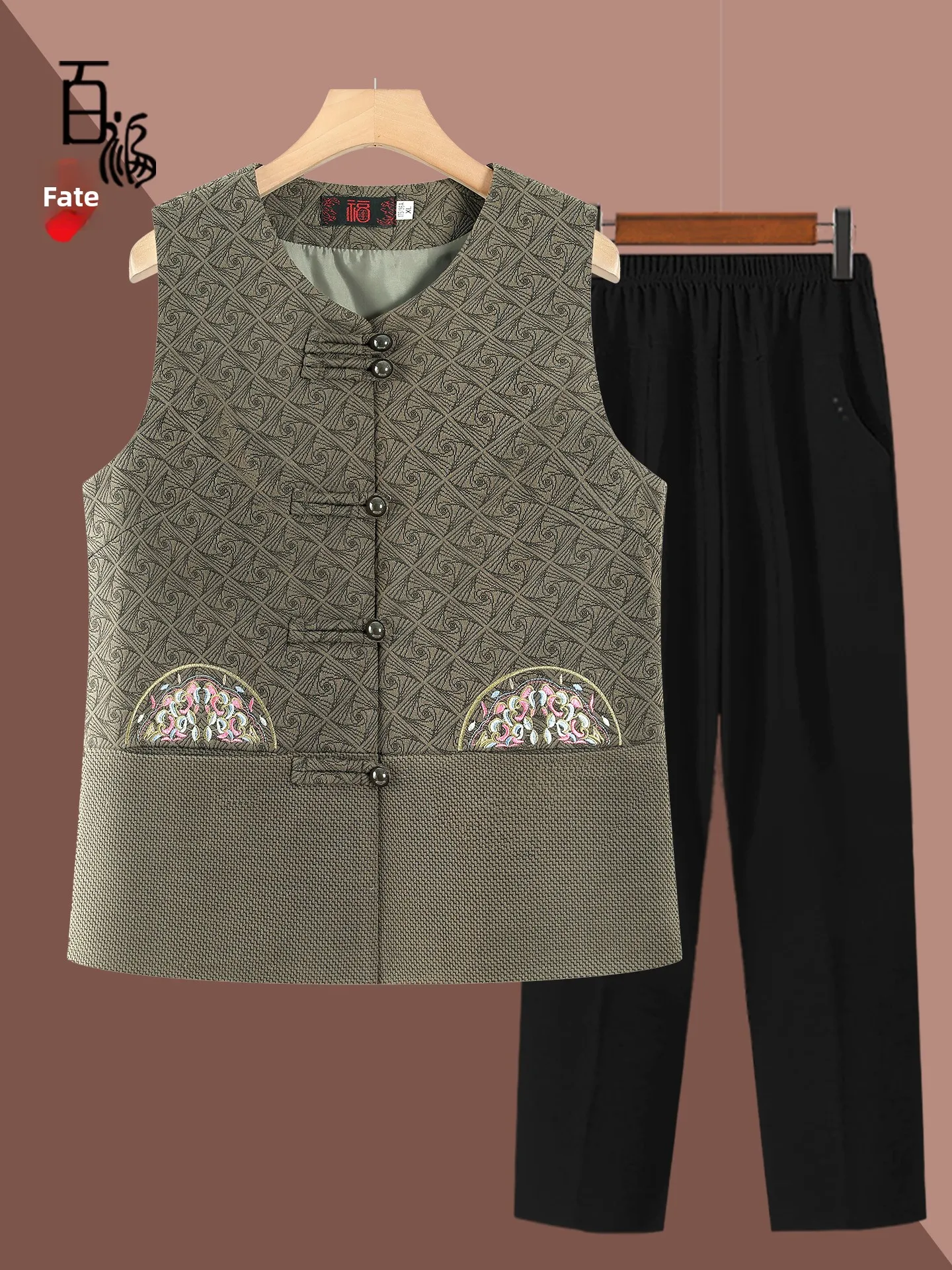 Andma's Svel-Chaleco holgado para mujer, ropa de abrigo informal con detalle de botones, bordado, varios bolsillos, otoño