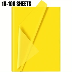 10-100 Sheets Yellow Tissue 50*66cm Paper for Gift Packaging Wrapping Craft Papers Bulk for DIY Wedding Flower Decoration