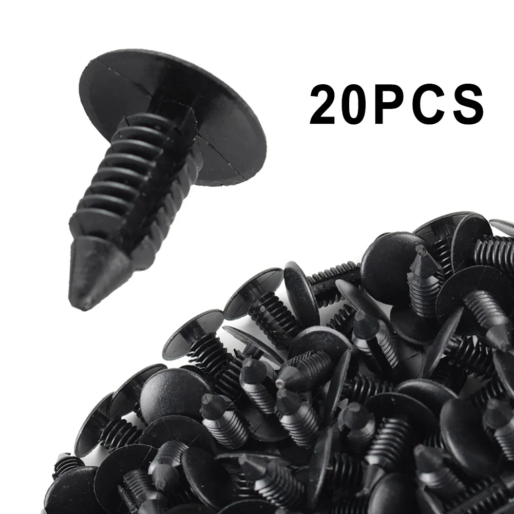 

20Pcs 8mm Hole Car Clip Fender Bumper Shield Retainer Plastic Rivet Push Pin Black Fastener Clamp For Ford For Chrysler