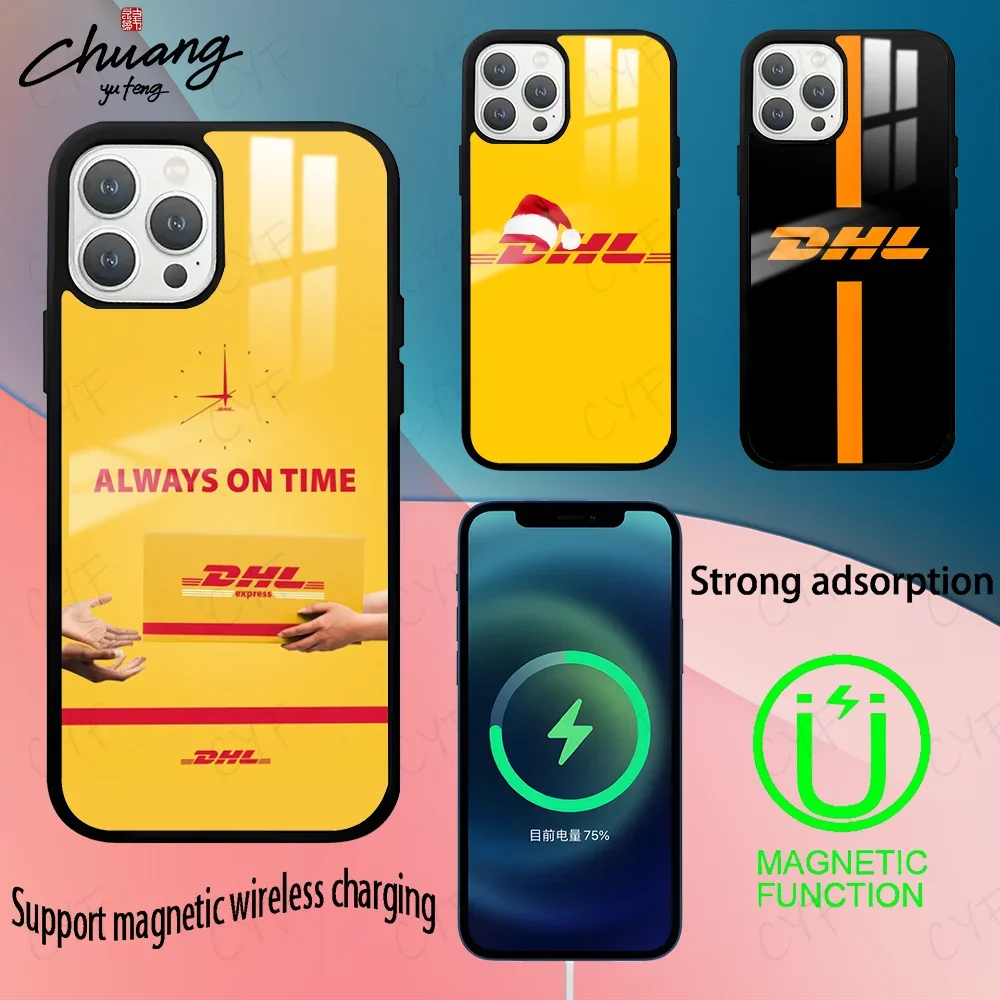

Чехол для телефона DHL Global Logistics для 11, 12, 13, 14, 15, 16 Pro Max mini Plus с сильным магнитным притяжением, чехол для телефона