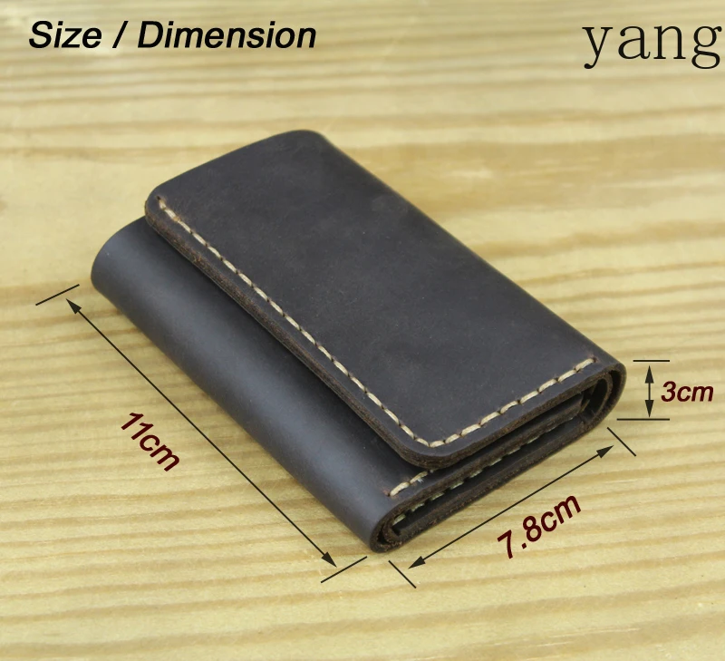 Vintage Handmade Genuine Leather key holder Men Leather  wallet chain men housekeeper women  case Bag key organizer