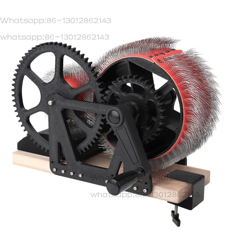 Hand cranked wool carding machine for DIY felting - a fast color mixing tool for carding and spinning wool