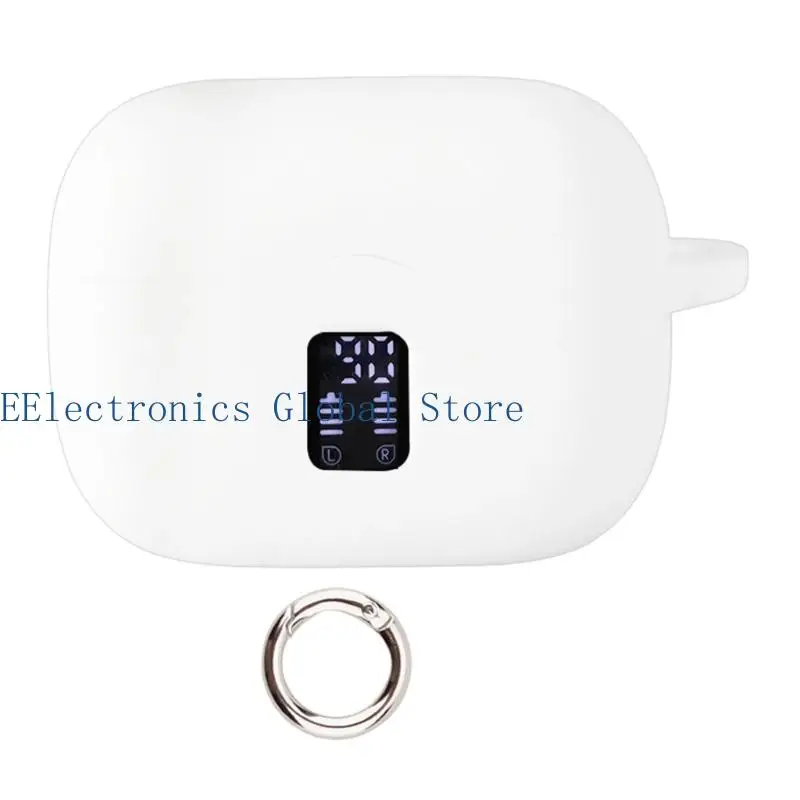 462B Model-Specific Earbud Charging Case Cover, Silicone Construction with Separate Lid, Front Display Opening, and Port Access