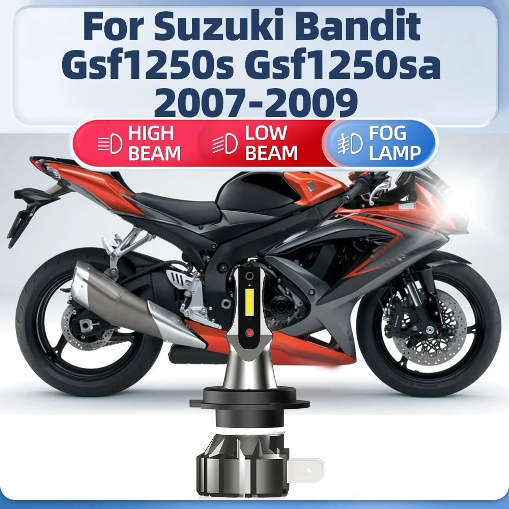 

Motorcycle LED Headlight Bulb 10000LM Super Bright CSP 60W 12V Moto Light For Suzuki Bandit Gsf1250s Gsf1250sa 2007 2008 2009