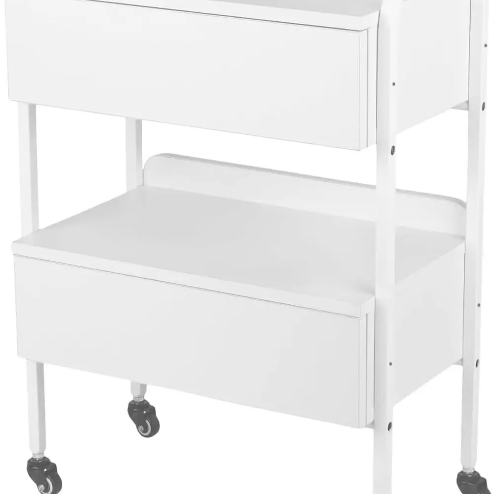 

Стильная деревянная тележка с двумя большими ящиками для салона и спа, колеса на колесах, 14,5x24x34, OD-7353