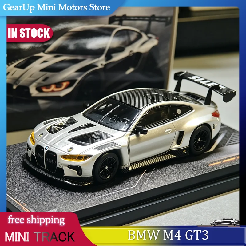In Stock MINI TRACK MT 1:64 BMW M4 GT3 Silver Version Diecast