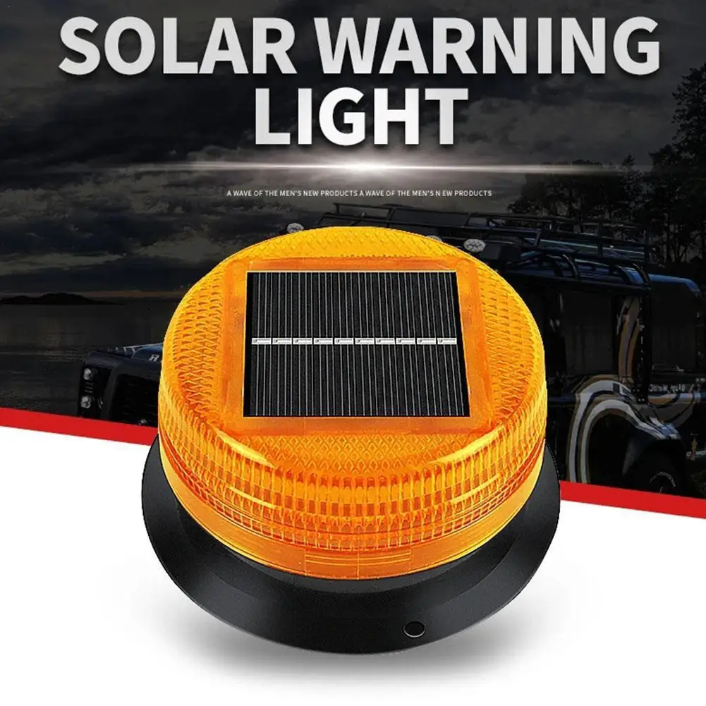 New Solar Power 8 LED Magnetic Warning Light For Car Truck Vehicle Strobe Beacon Amber Lamp Emergency Signal Automatic Sensor