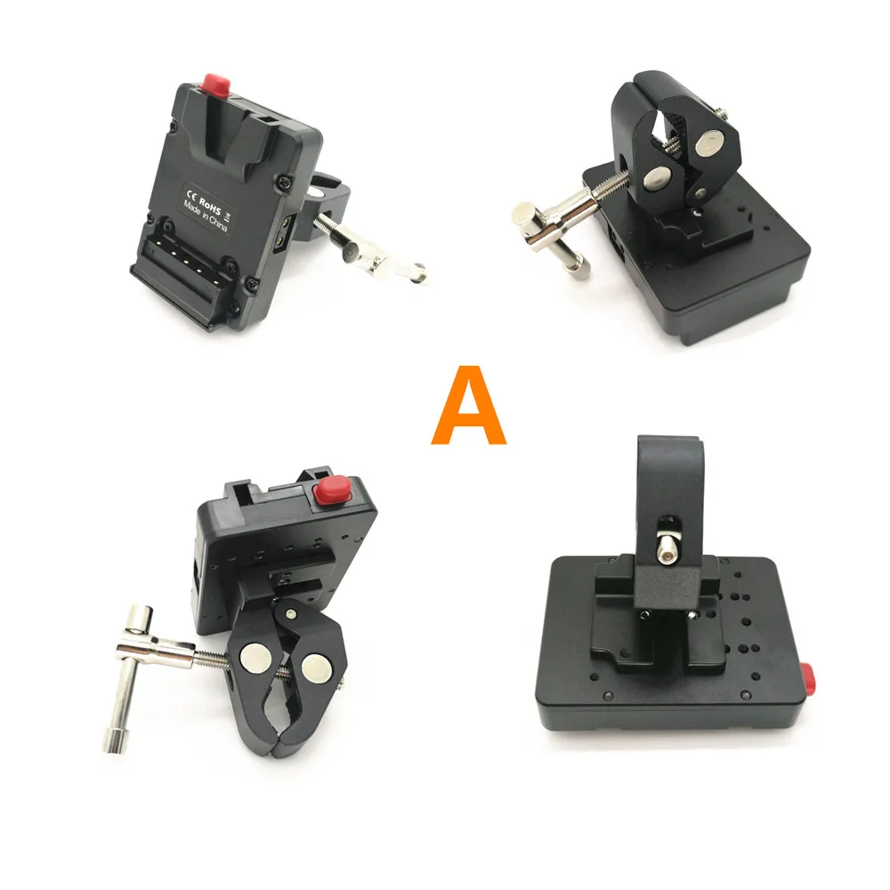 Mini V-lock V-mount Quick Release Battery Plate Power with Crab Claw Clamp Clip D-tap T-Handle for Sony V lock V Mount Batteries