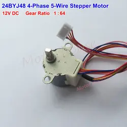 24BYJ48 DC 12V Micro Gear Stepper Motor 4 Phase 5 wire Geared box Reduction Air Conditioner Stepping Motor Gear Ratio 1:64