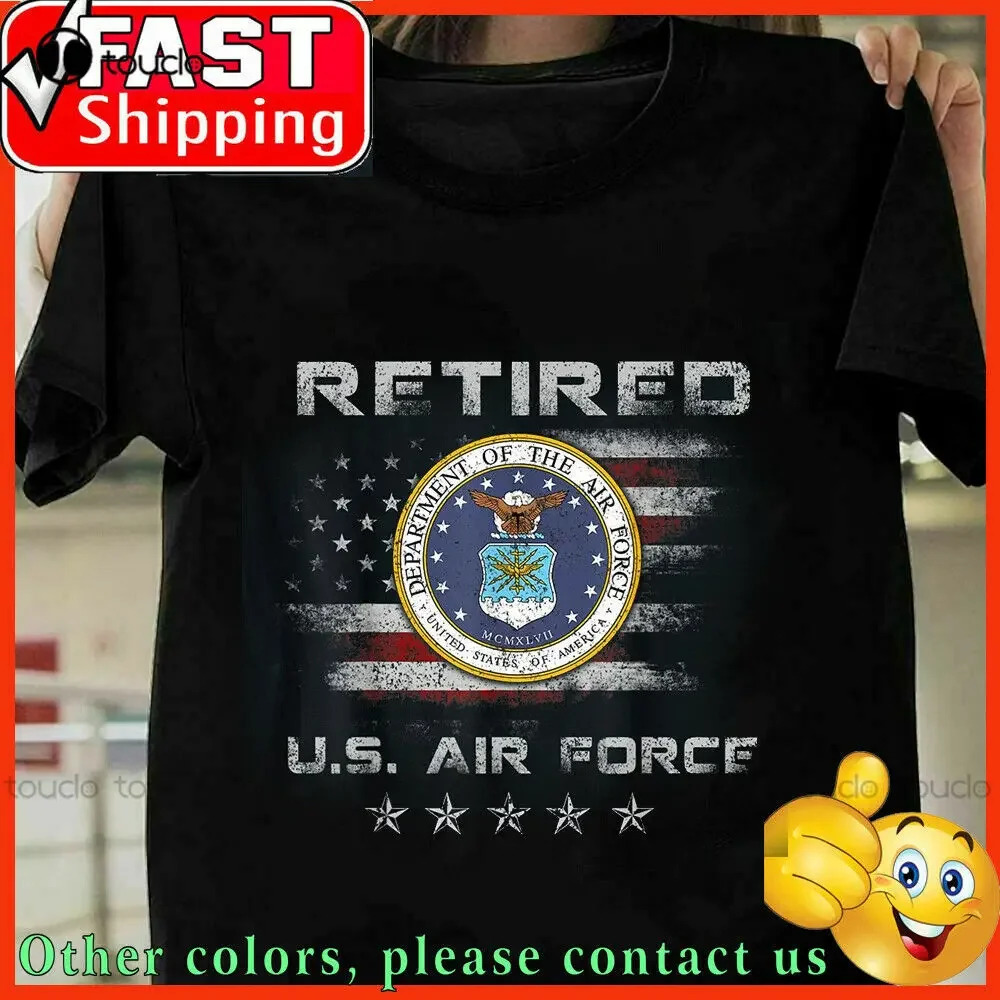 Vintage Retired Us Air Force Veteran T-Shirt Patriotic Gift T-Shirt Men Workout Shirt Fashion Creative Leisure Funny T Shirts