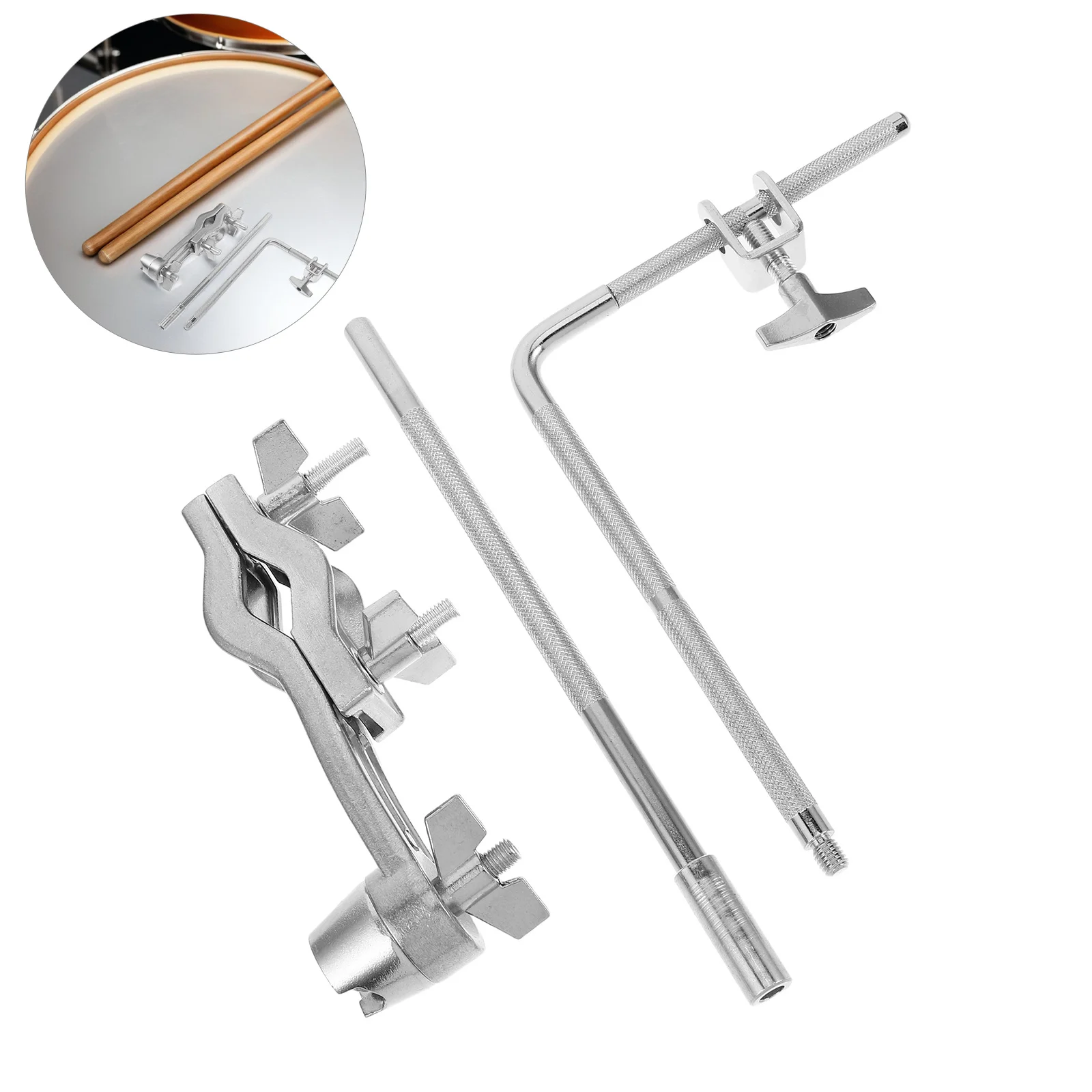

Drum Rack Leg Attachment Metal Cowbell Mount Clamp Long Rod Lock Percussion Hardware Cymbal Replacement Accessory