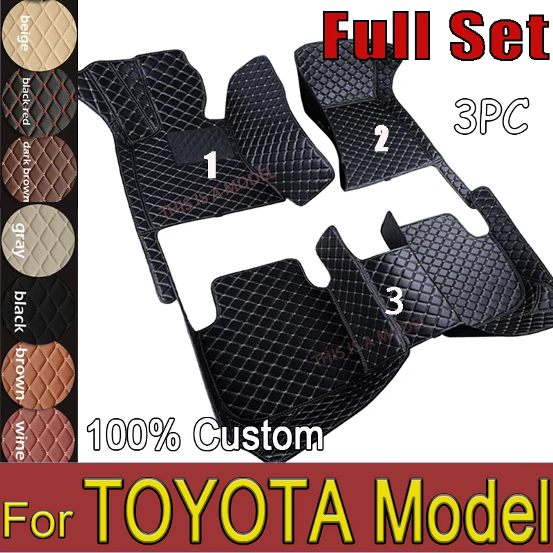 Car Floor Mats For TOYOTA Innova MR2 Rush Celica Raize LJ-73 Wigo YARiS L Aygo Custom Pads Leather mud Car Accessories