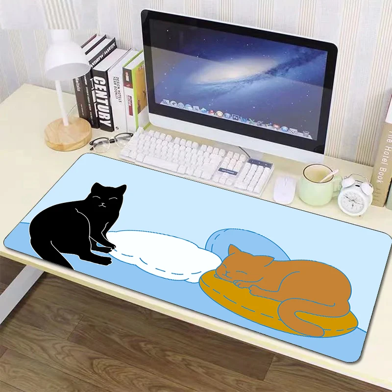 Cute Cat Mouse Pad Kawaii Large Desk Mats XXL Gaming Mousepads Office Table Keyboard Pads Custom Made Notebook Computer Game Mat