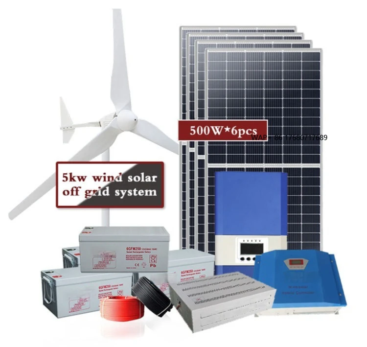 Solar Panel With Horizontal Wind Turbine Hybrid Off-grid Battery Inverter System for Home