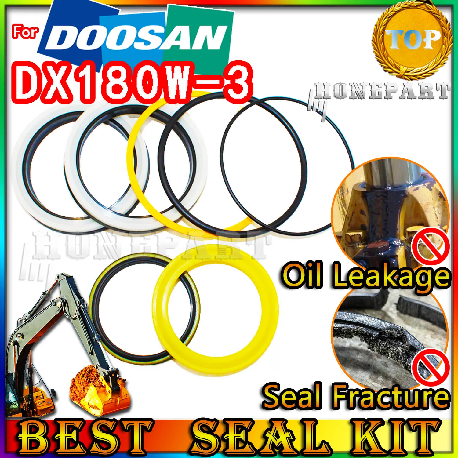 

FOR Doosan DX180W-3 Oil Seal Repair Kit Excavator DX180W 3 Construction Tool Set Pack Heavy Master Excavating Machinery Floating