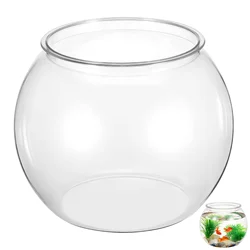 Mini Plastic Fish Bowls Round Aquarium Clear Keeper Tanks Vase Pot Goldfish Diy Snow Ornamental Small Home SelfCirculating