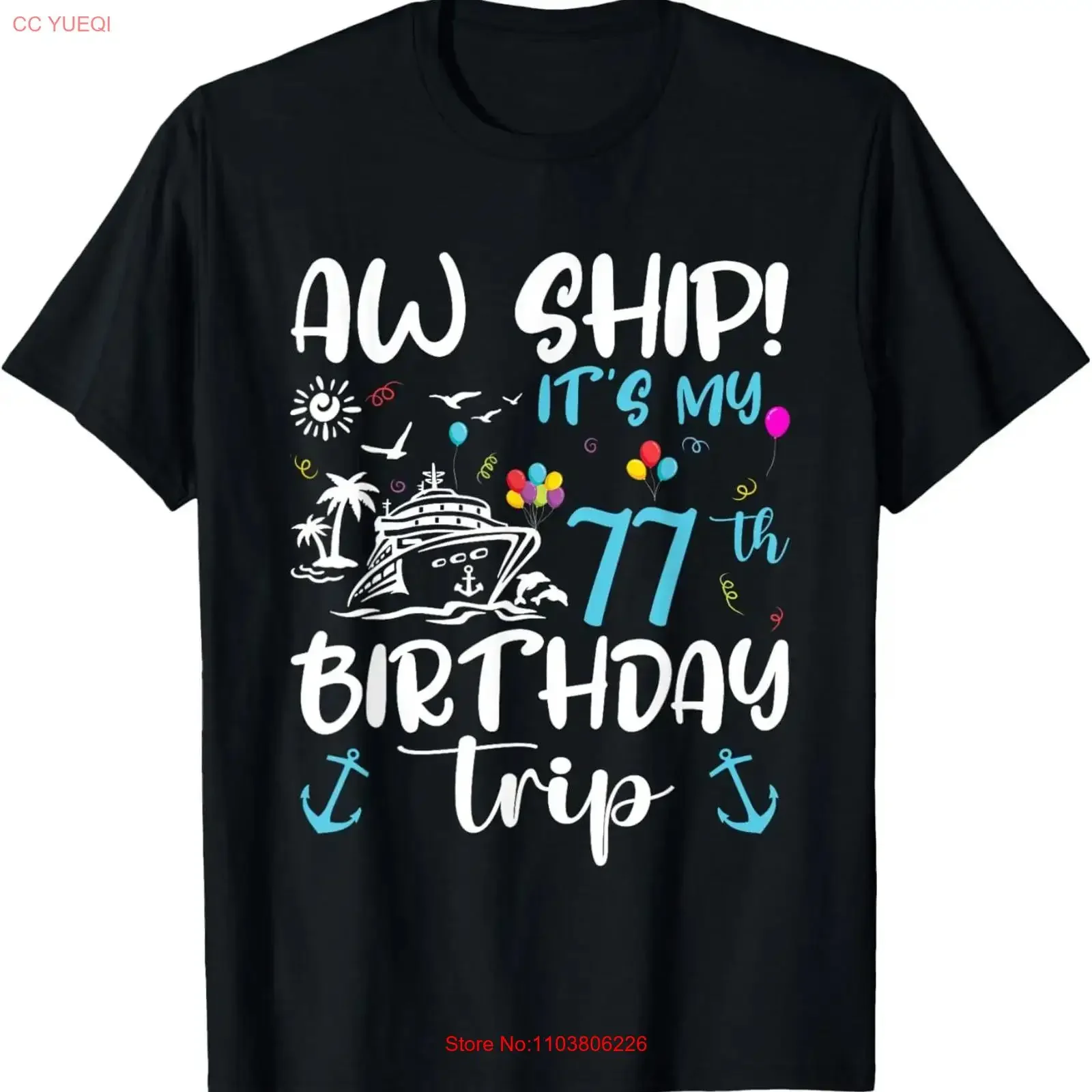 Aw Ship Its My 77th Birthday Cruise 77 Years Old s Футболка винтажная стираная модельерская одежда Слегка графическая повседневная одежда