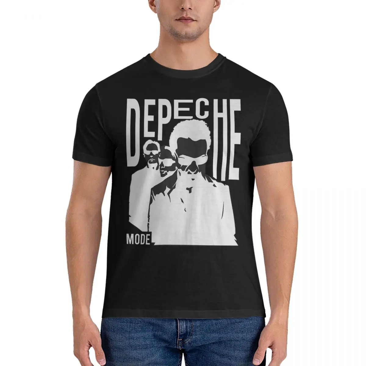 Synthpop T-Shirt Men Depeche Band Mode Fun Cotton Tee Shirt Crew Neck Short Sleeve T Shirts Graphic Clothing