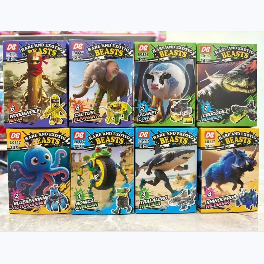 Italian Brainrot Tung Tung Tung Sahur Animals Figure Building Blocks Tralalelo Tralala Bricks Assembled Toy Kids Christmas Gift