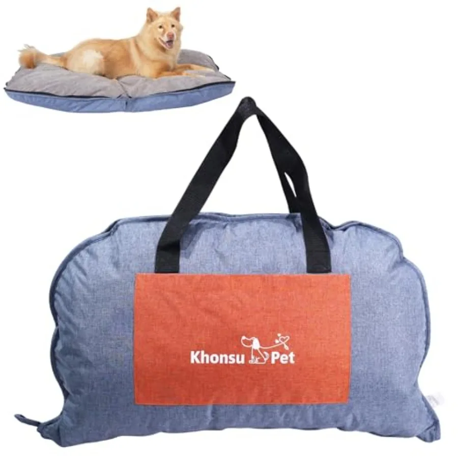 

Portable Foldable Dog Bed for Travel Camping and Outdoor Dog Mat with Waterproof Coverand Fluffy Lining- Easy Clean, Durable -