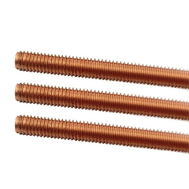 Copper Threaded Rods Bars Studding Studs Full Thread Copper Screw Rod M4 M5 M6 M8 M10 M12 Copper Threaded Rod