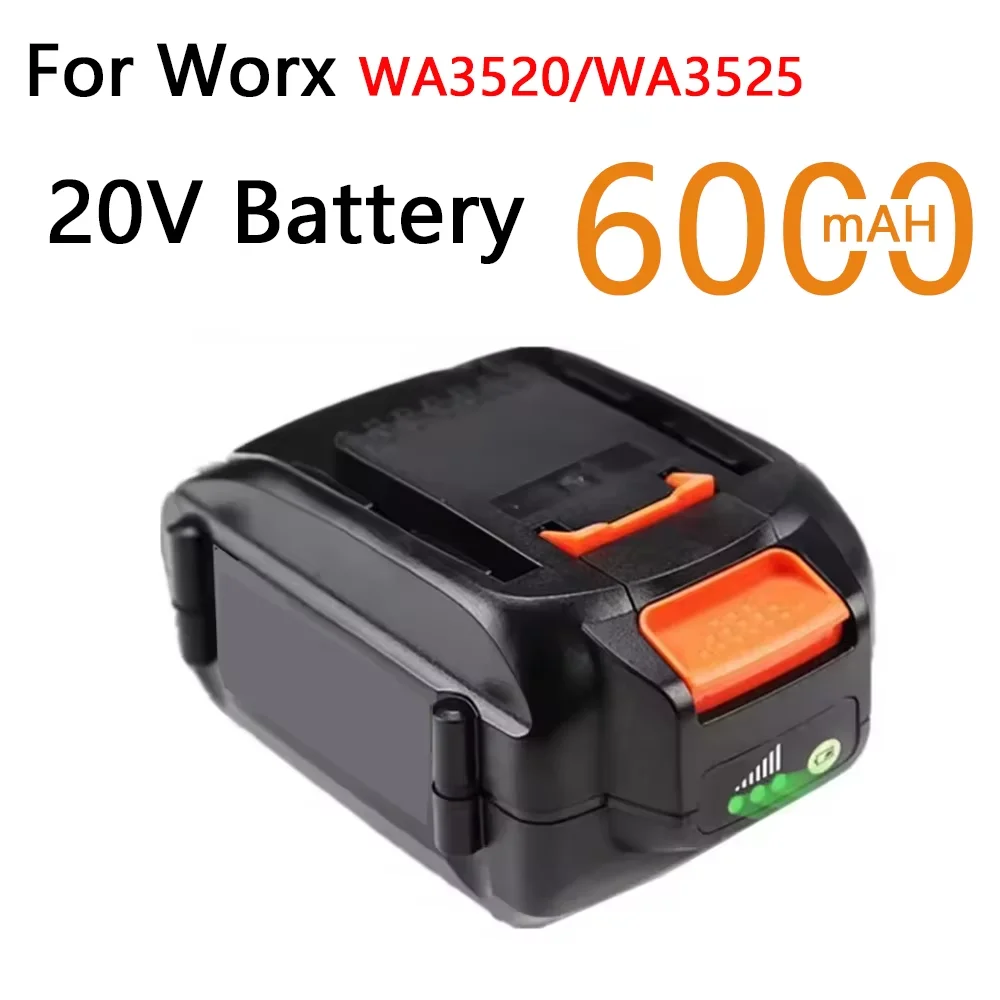 

For Worx WA3580 20V 6000mAh Li-ion rechargeable battery for wireless power tool battery replacement, with LED indicator